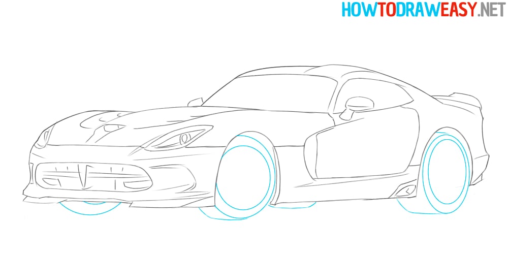 how to draw a viper car