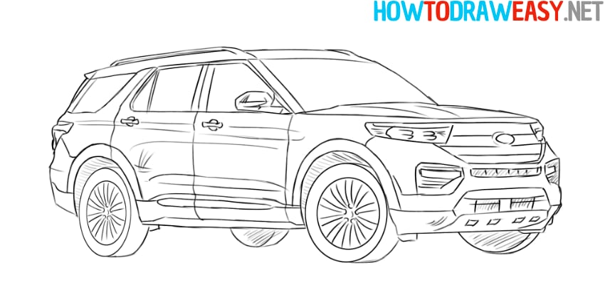 how to draw an suv easy