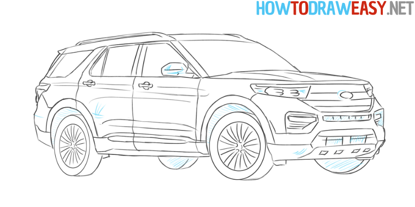 how to sketch ford suv