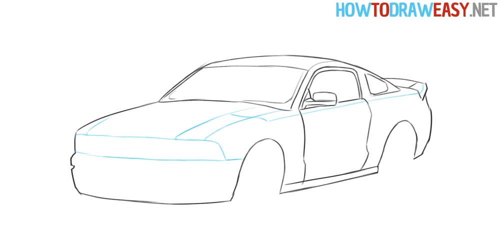 how to sketch muscle car