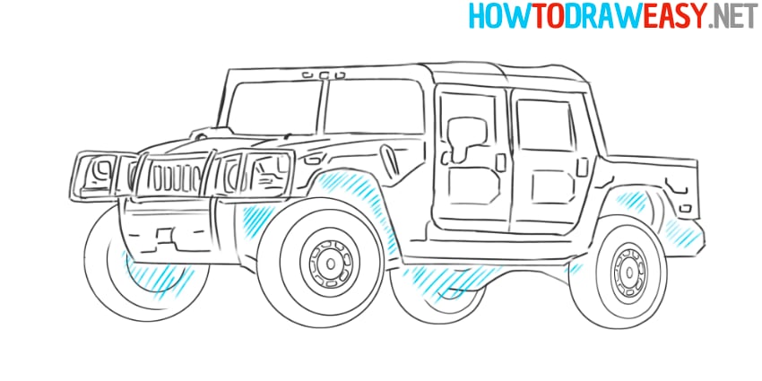 hummer h1 drawing tutorial for beginners
