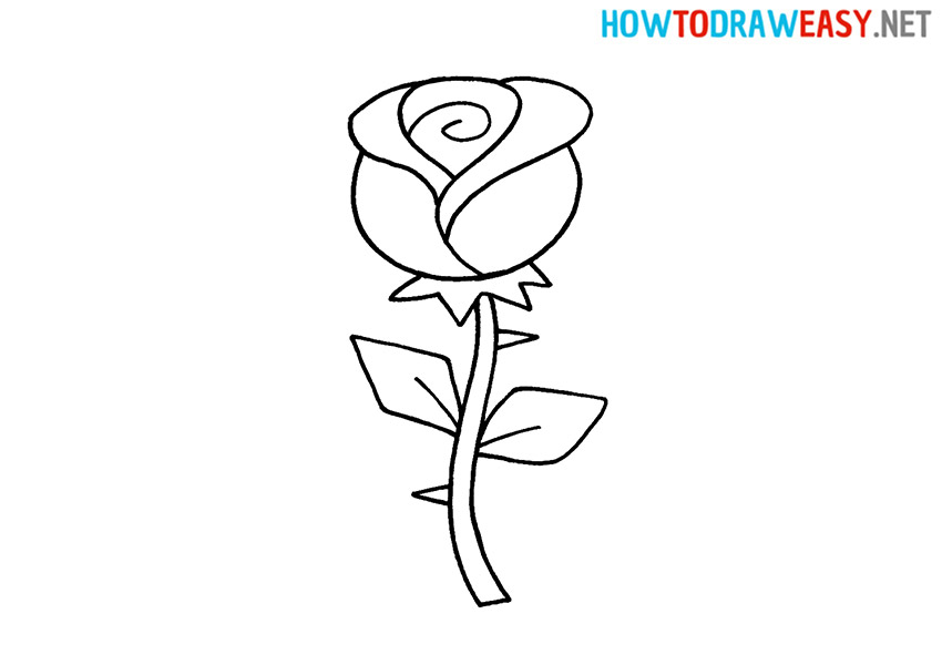 rose easy drawing tutorial