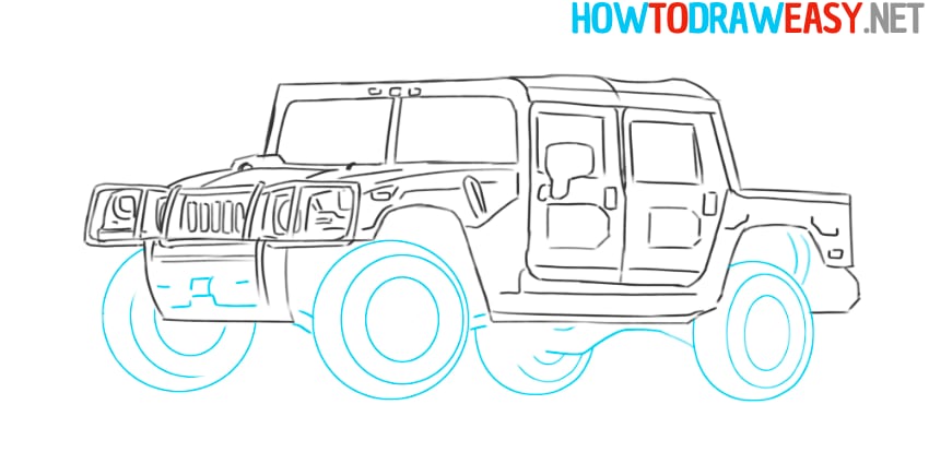 sketching hummer car