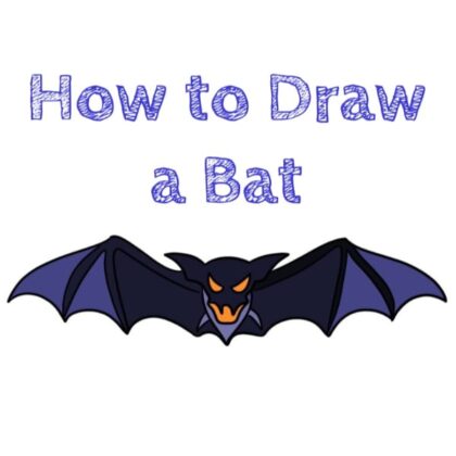 Bat How to Draw Easy