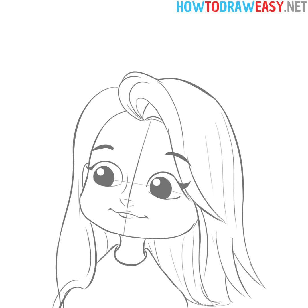 Cartoon Girl Face Drawing