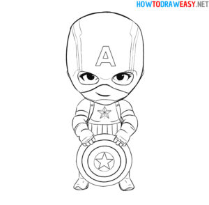 How to Draw Chibi Captain America - How to Draw Easy