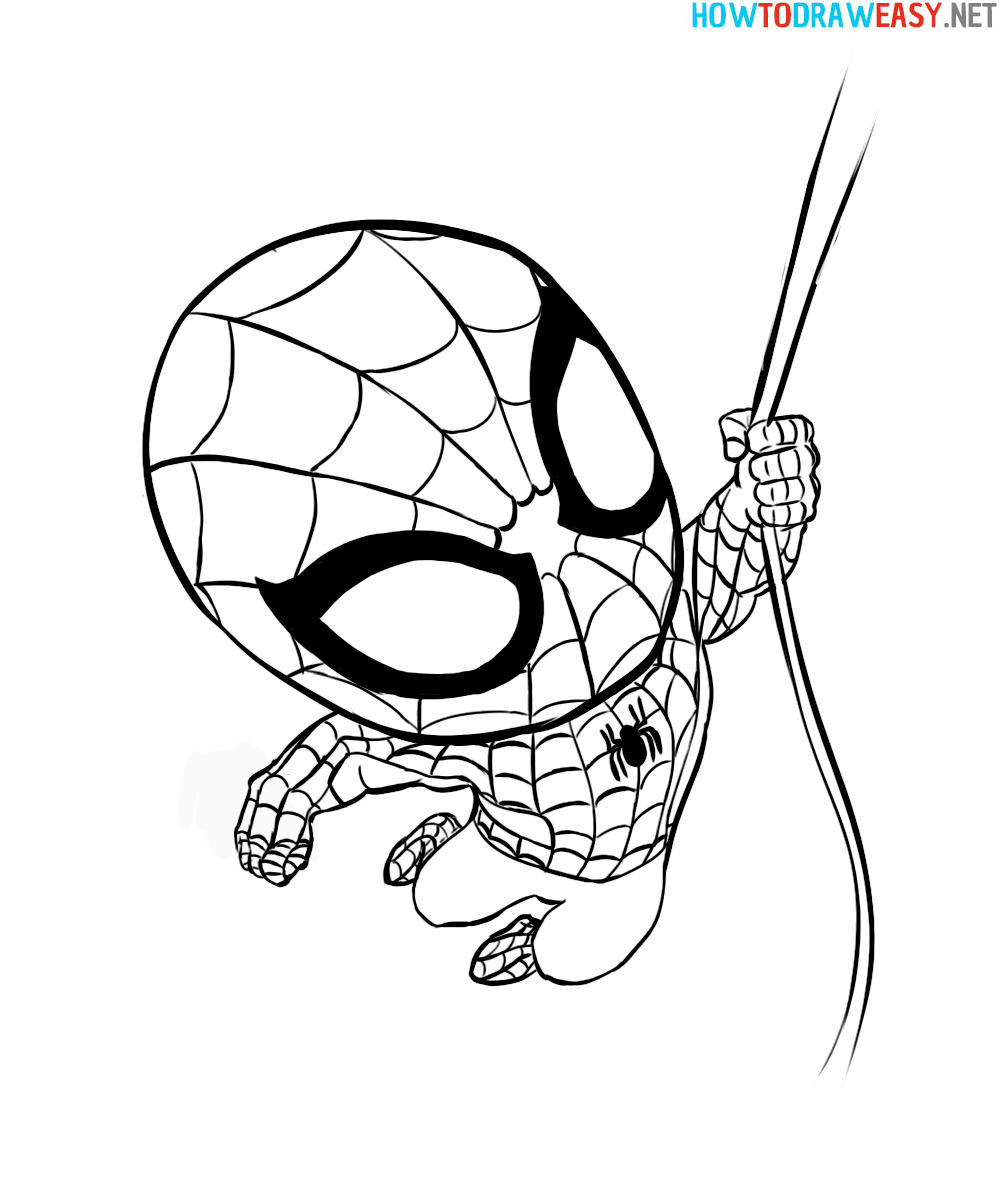 Chibi_Spider-Man_Drawing_Tutorial_Coloring