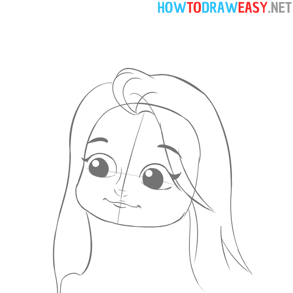 Drawing Cartoon Girl Face