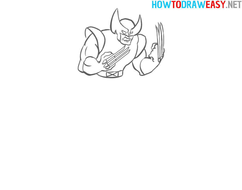 Drawing Guide Simple Wolverine