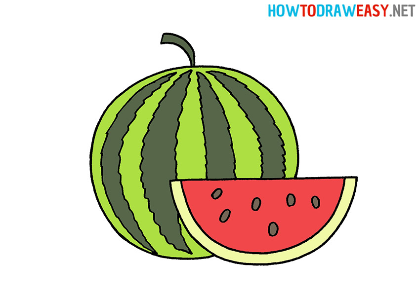 Drawing a Cartoon Watermelon