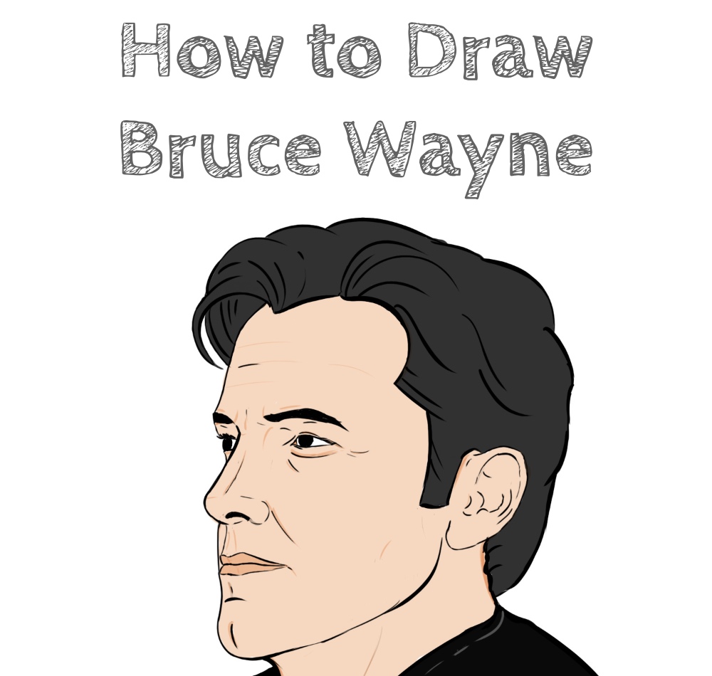 How to Draw Bruce Wayne Face