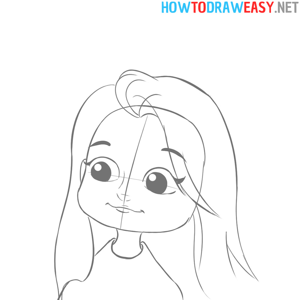 How to Draw Cartoon Girl Face Easy