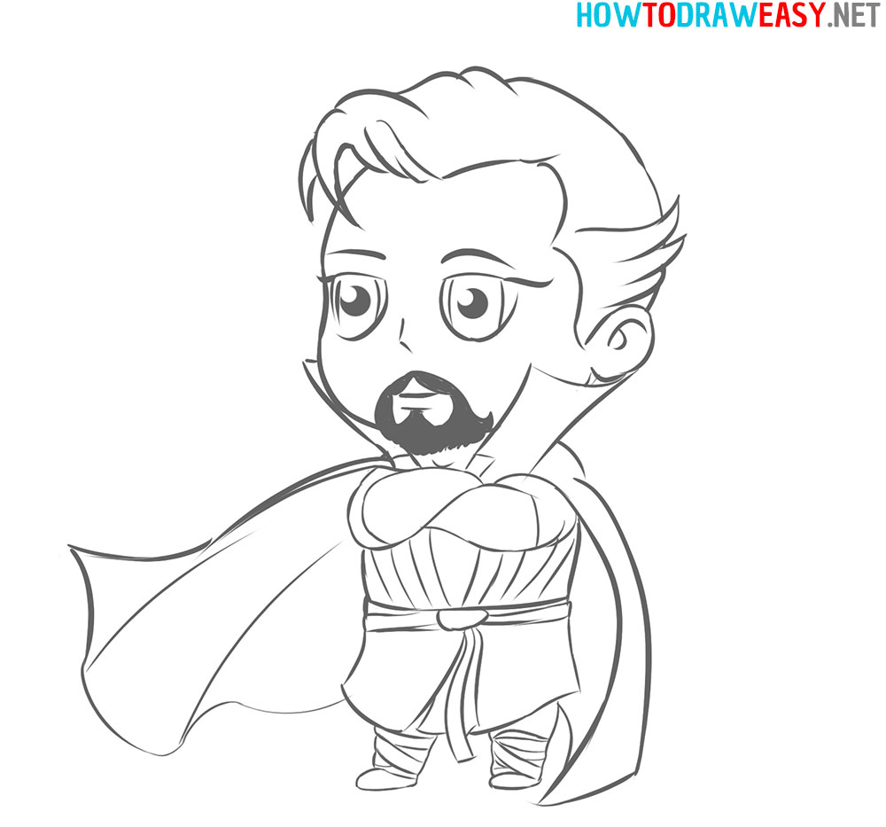 How to Draw Chibi Dr Strange Step by Step