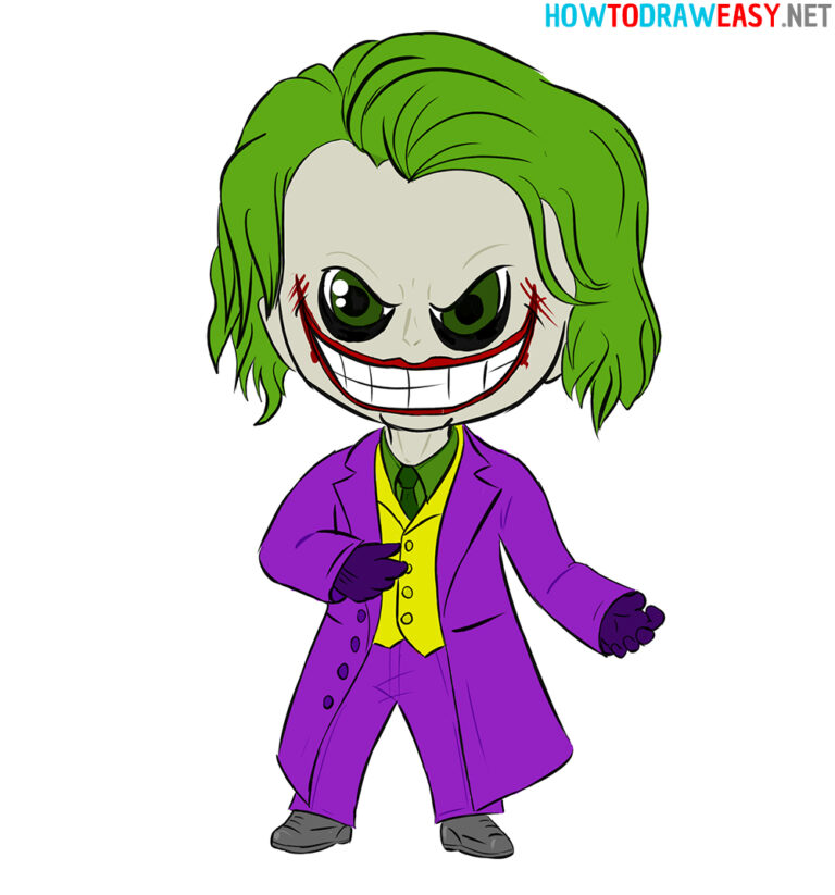 How to Draw Chibi Joker - How to Draw Easy