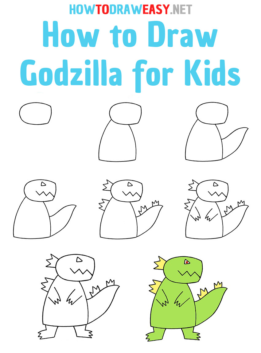 How to Draw Godzilla Step by Step