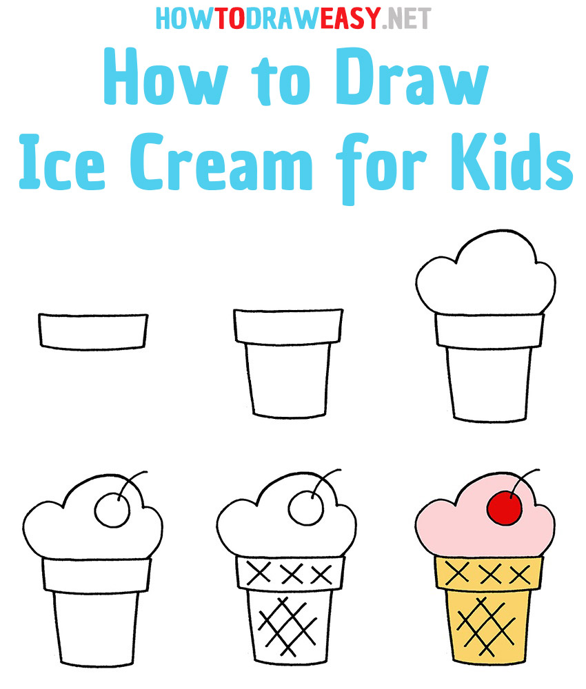 How to Draw Ice Cream for Kids Step by Step