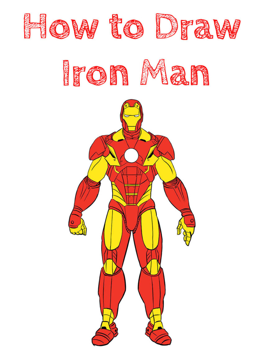 iron man drawing easy full body step by step