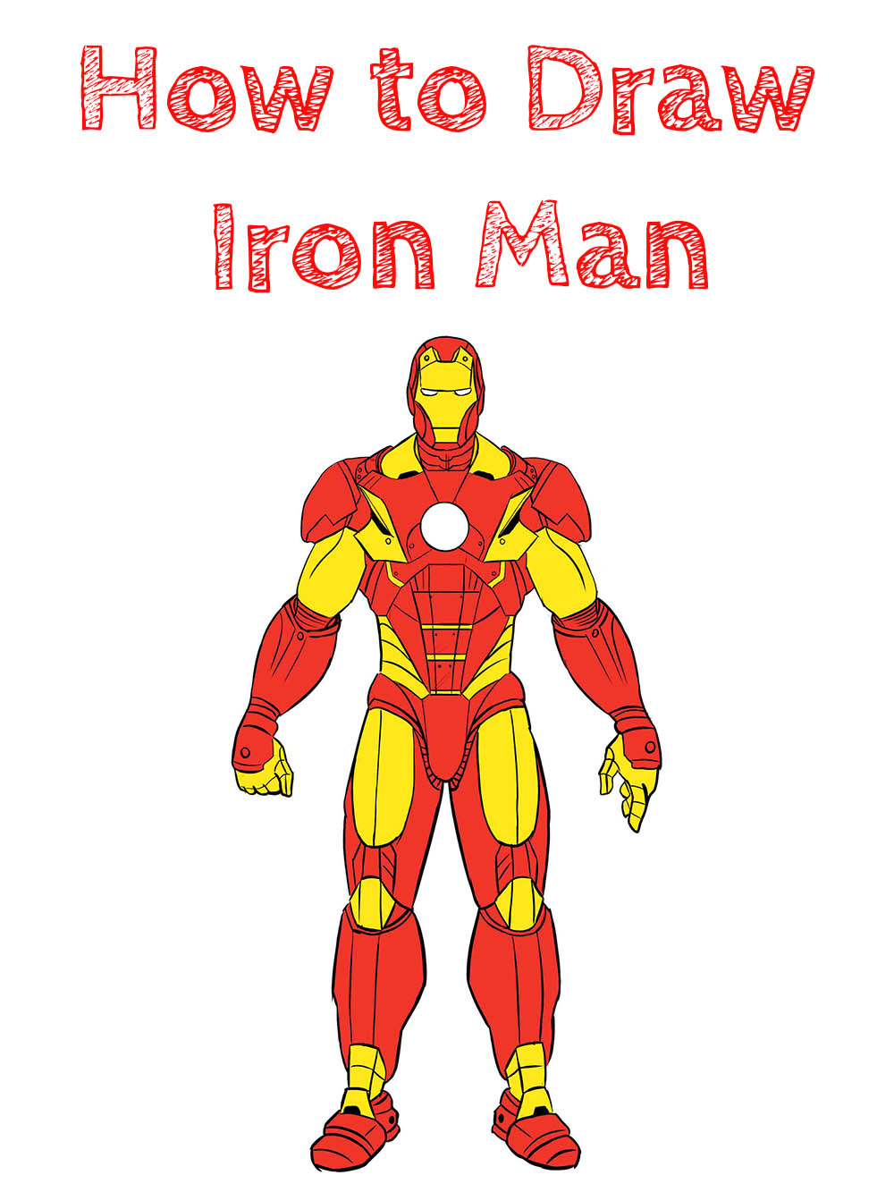 Iron Man Easy Cartoon Color Pencil Drawing Kress the One