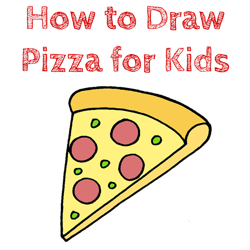 How To Draw Pizza For Kids How To Draw Easy