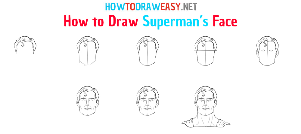 How to Draw Superman Face Step by Step
