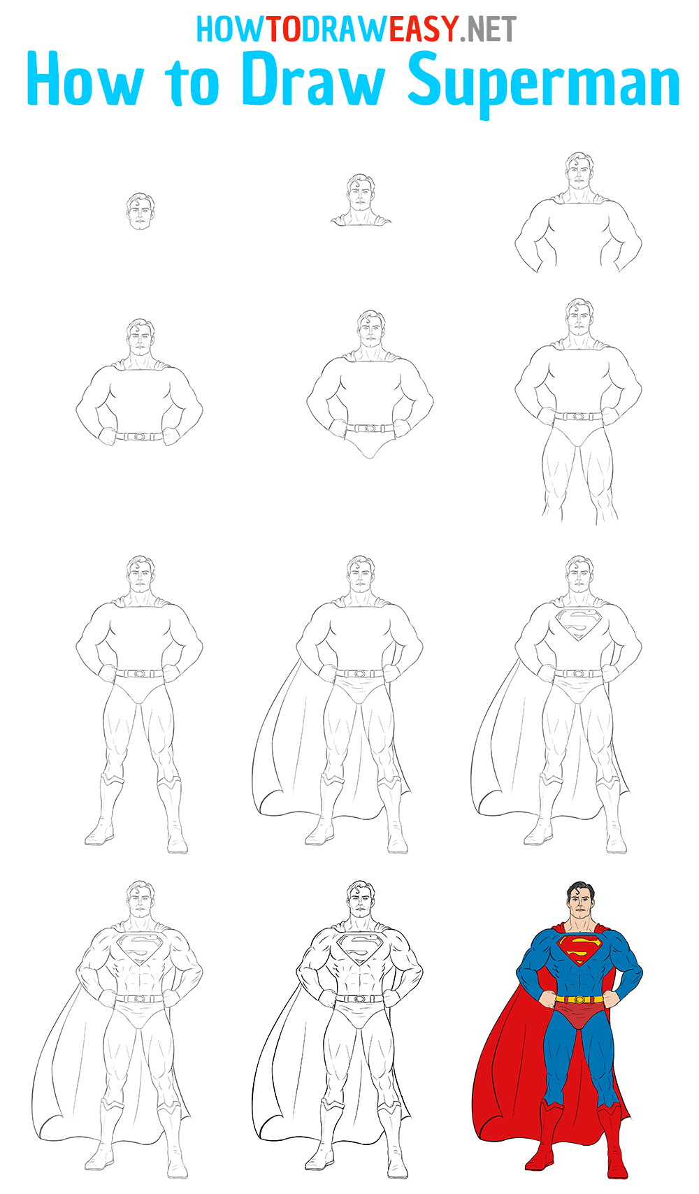 How to Draw Superman Step by Step