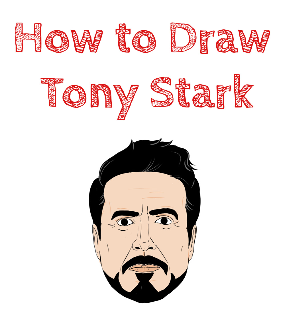 How to Draw Tony Stark Face Easy