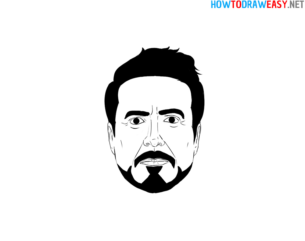 How to Draw Tony Stark Face