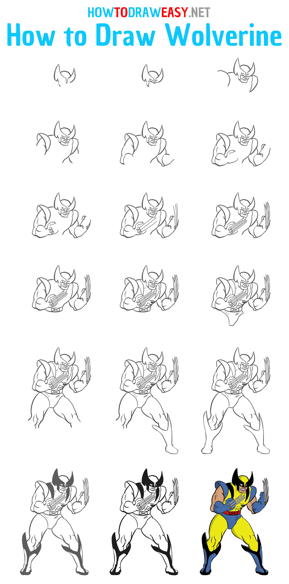 How to Draw Wolverine Step by Step
