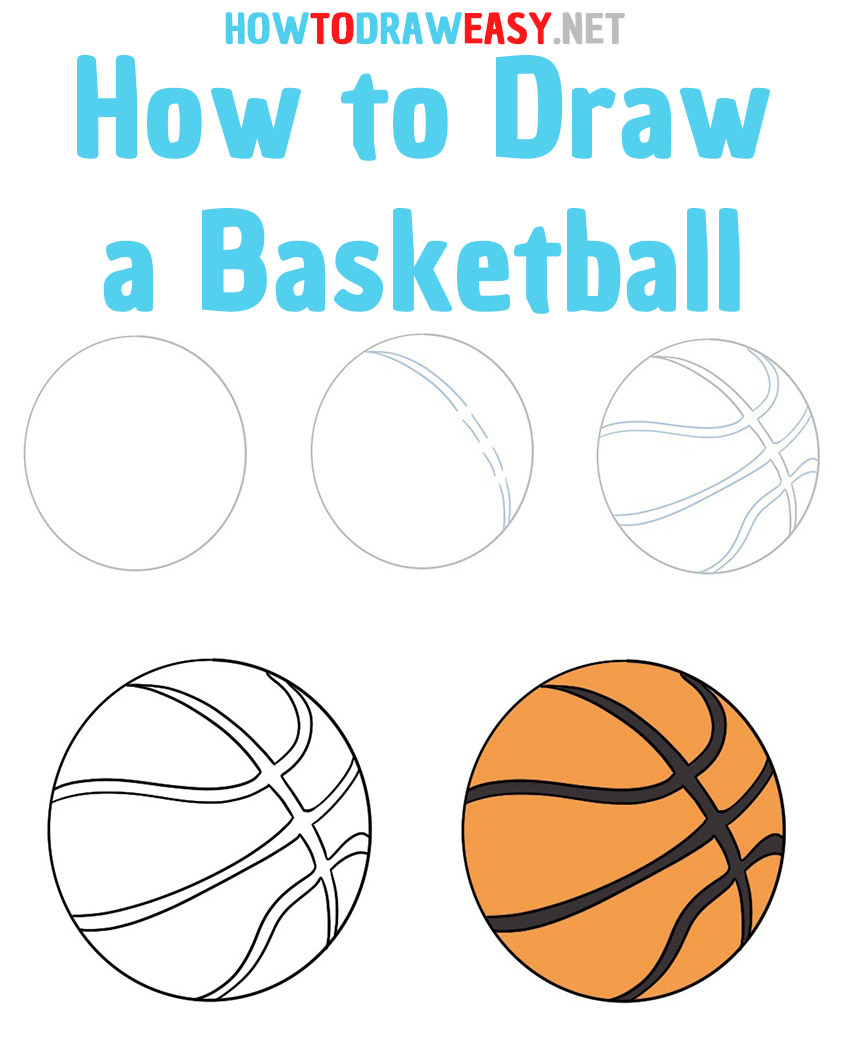 How to Draw a Baskteball Step By Step
