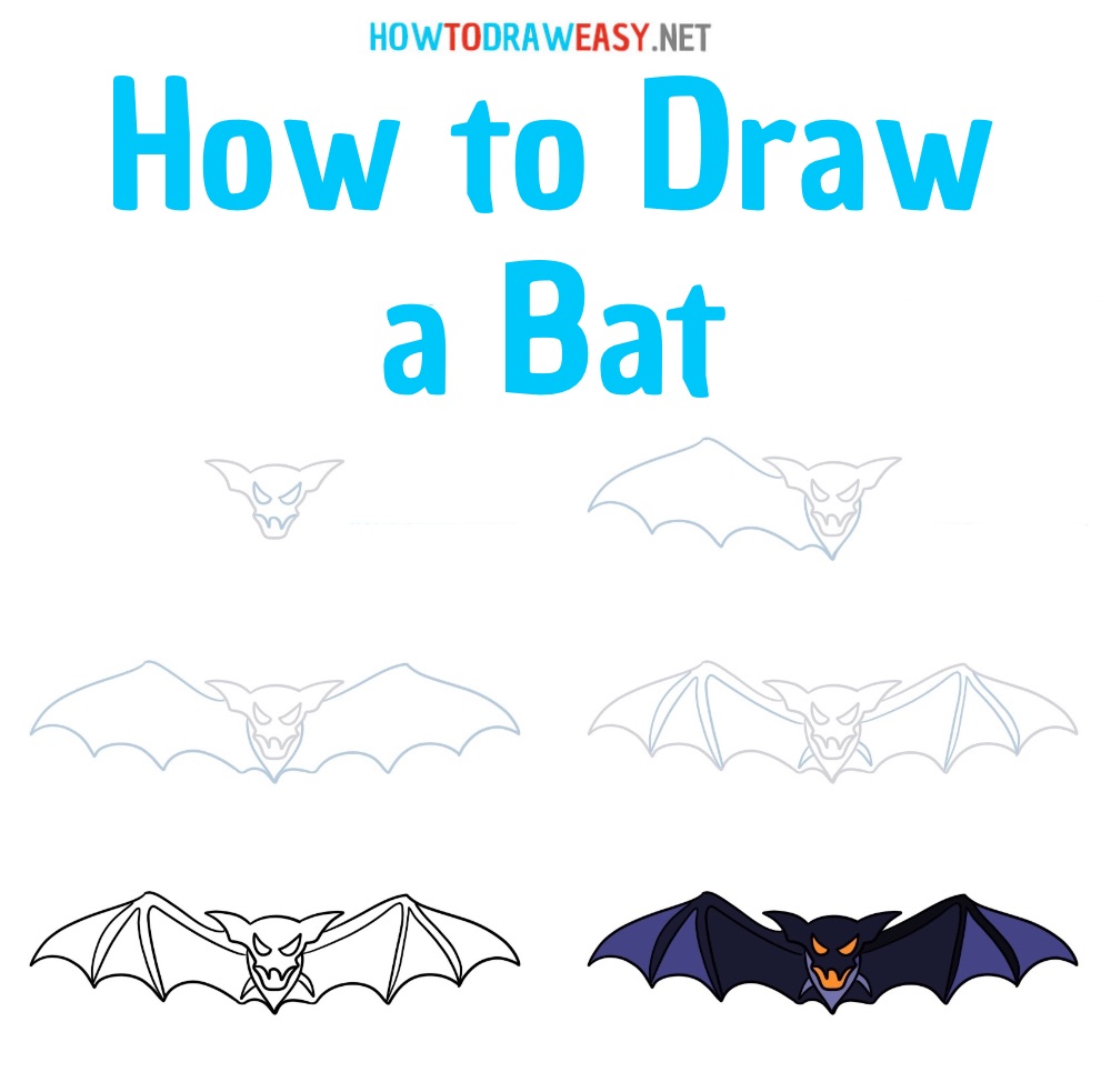 How to Draw a Bat Step by Step