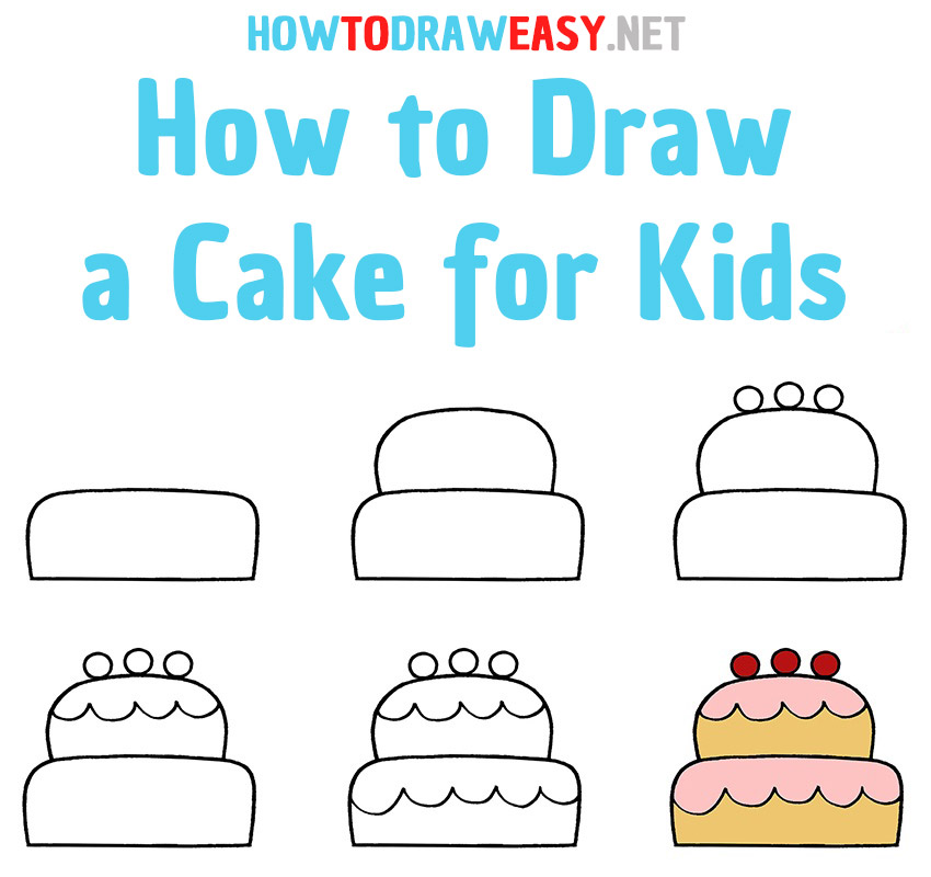 How to Draw a Cake Step by Step for Kids
