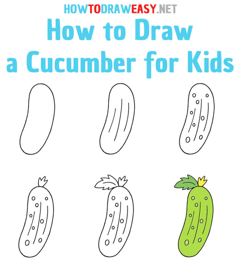 How to Draw a Cucumber for Kids How to Draw Easy