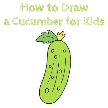 How to Draw a Cucumber for Kids Step by Step