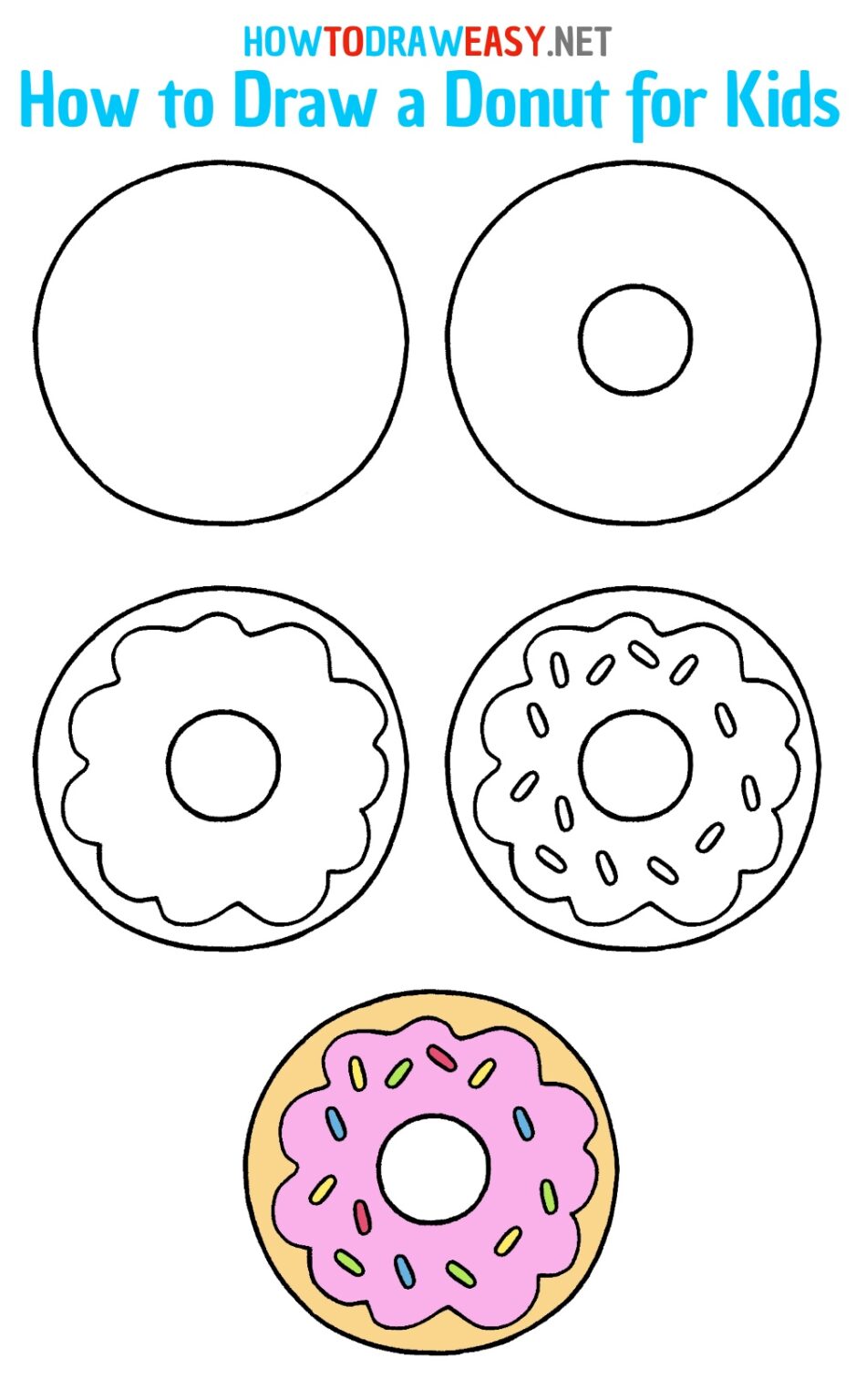 How to Draw a Donut for Kids - How to Draw Easy