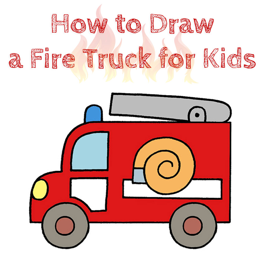 How to Draw a Fire Truck for Kids