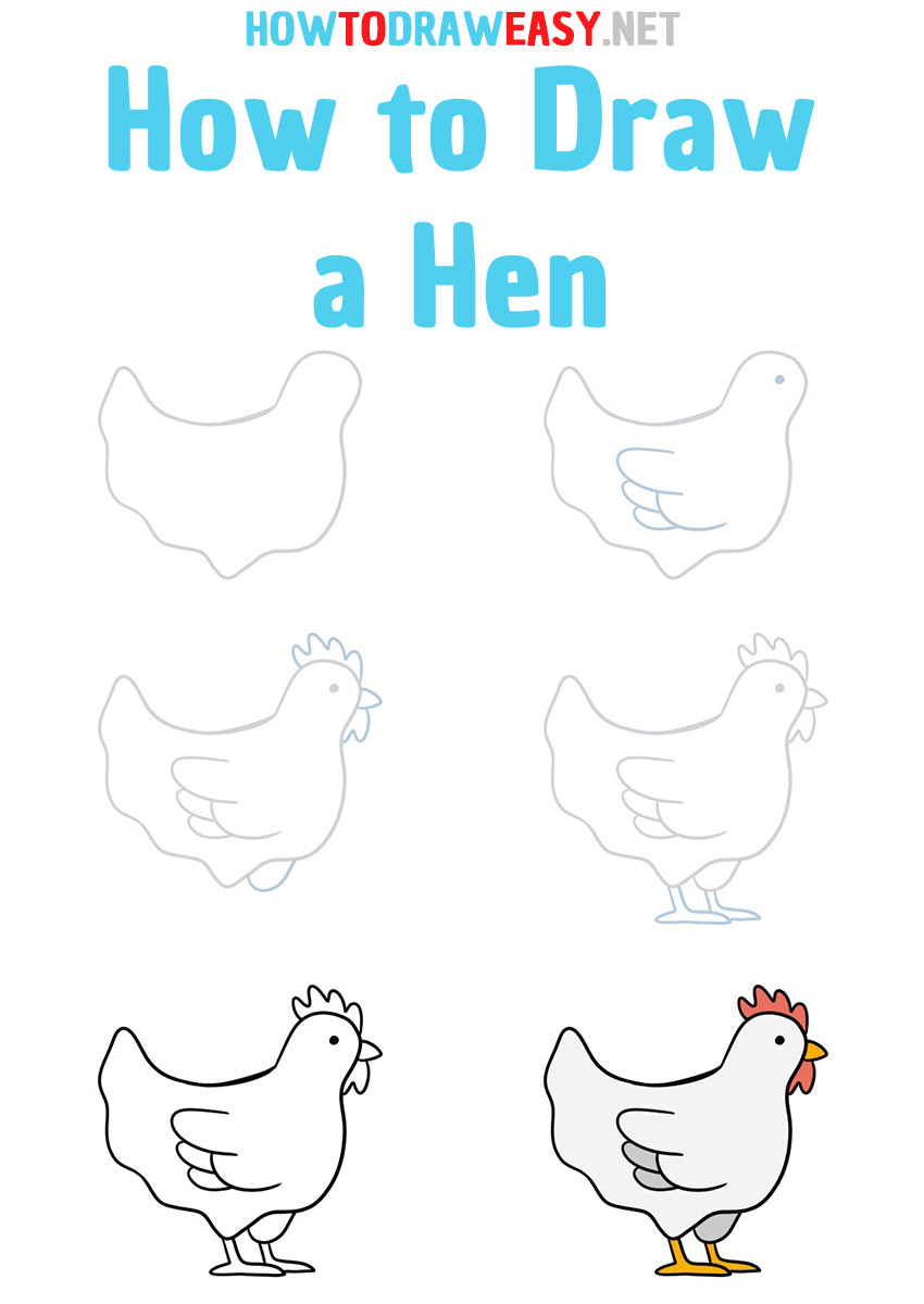 How to Draw a Hen Step by Step
