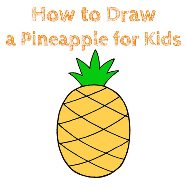 How to Draw a Pineapple for Kids How to Draw Easy