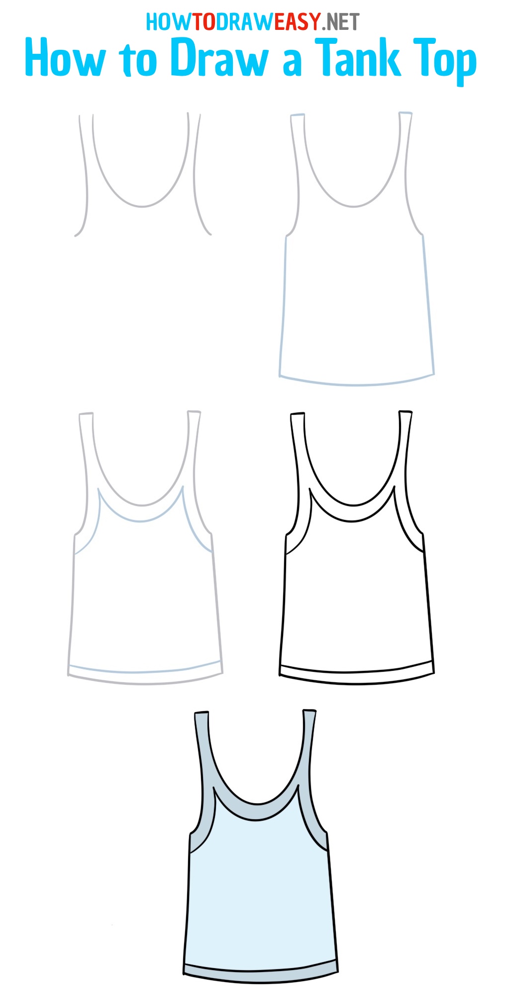 How to Draw a Tank Top Step by Step