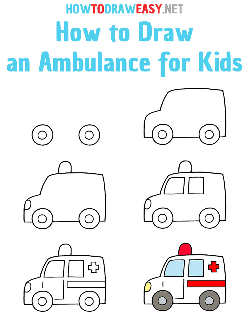 How to Draw an Ambulance Step by Step for Kids
