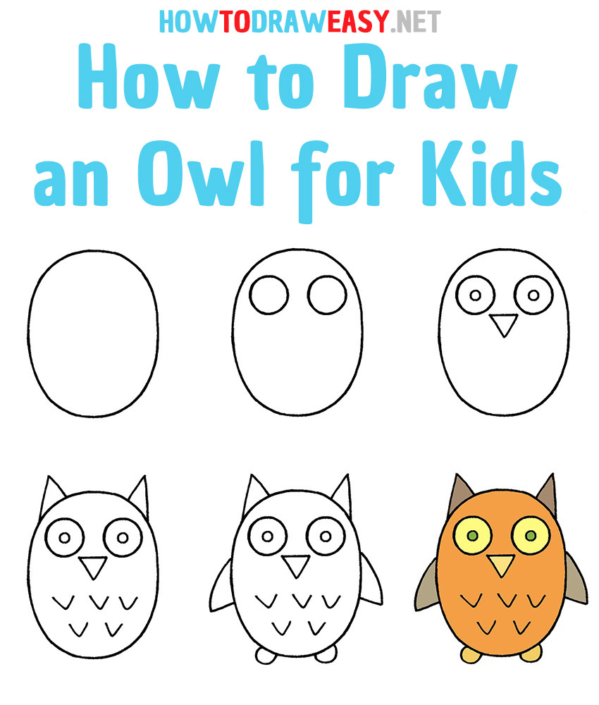 How to Draw an Owl for Kids Step by Step
