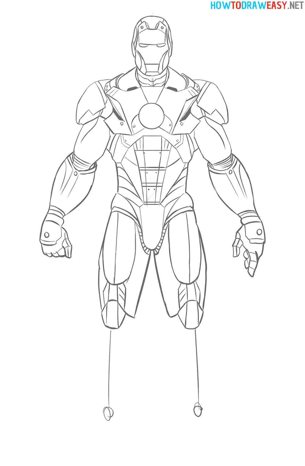Iron Man Simple Drawing Tutorial
