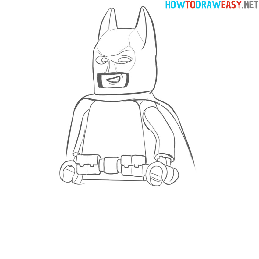 Lego Batman Drawing Tutorial Easy