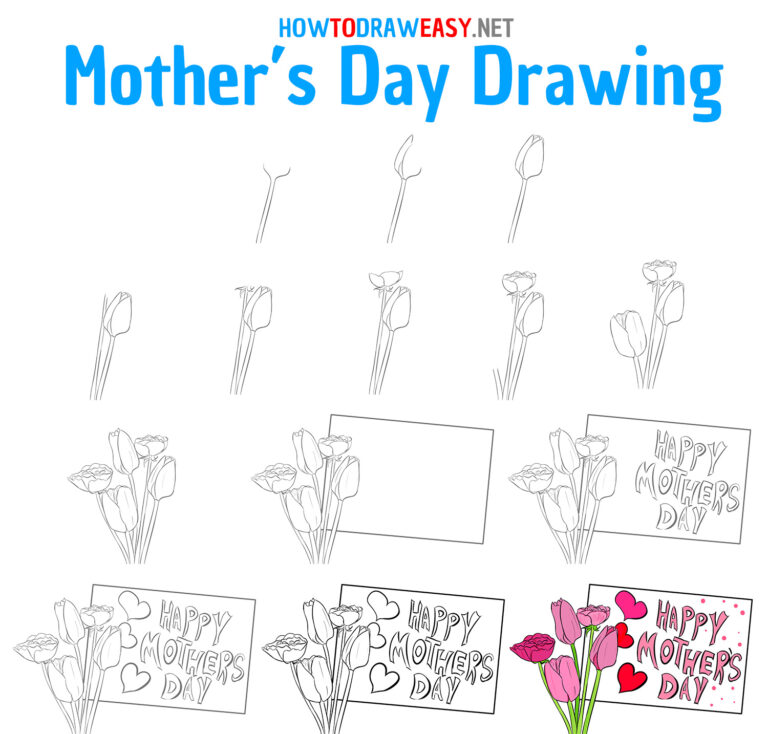 All 96+ Images mothers day drawings easy step by step Full HD, 2k, 4k