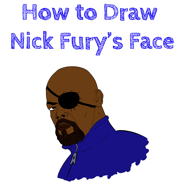 How to Draw Nick Fury’s Face