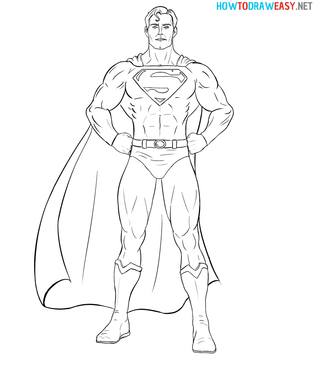 Superman Drawing Tutorial Colorng