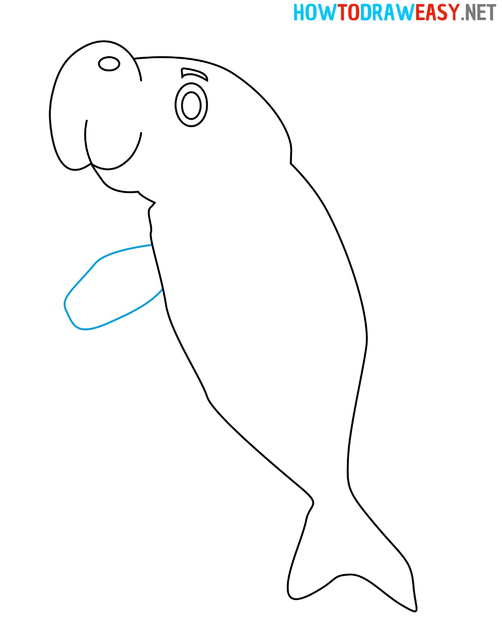 fin manatee drawing