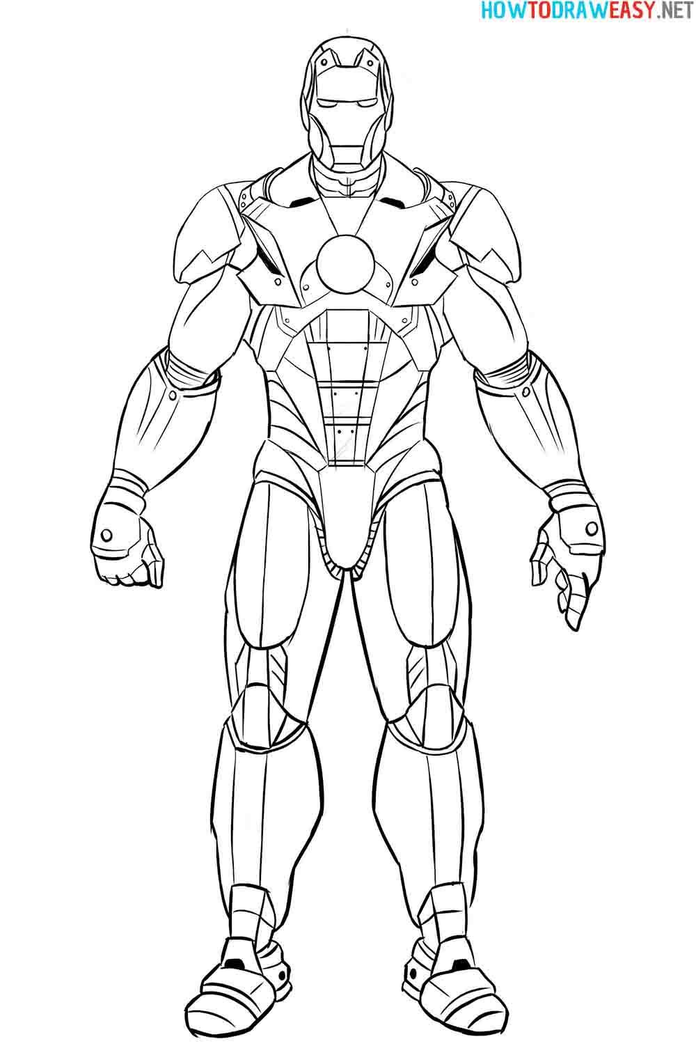how to draw Iron Man Easy