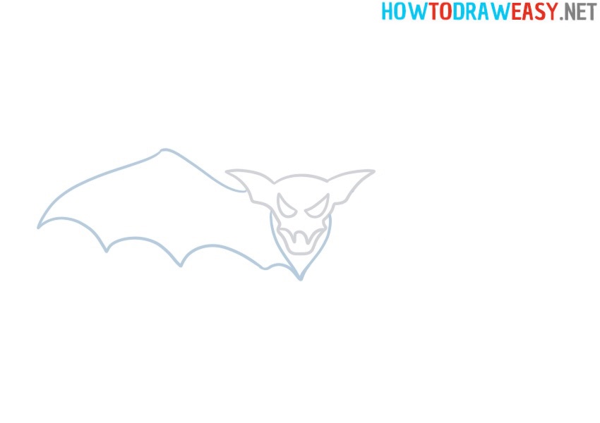 how to draw bat wings
