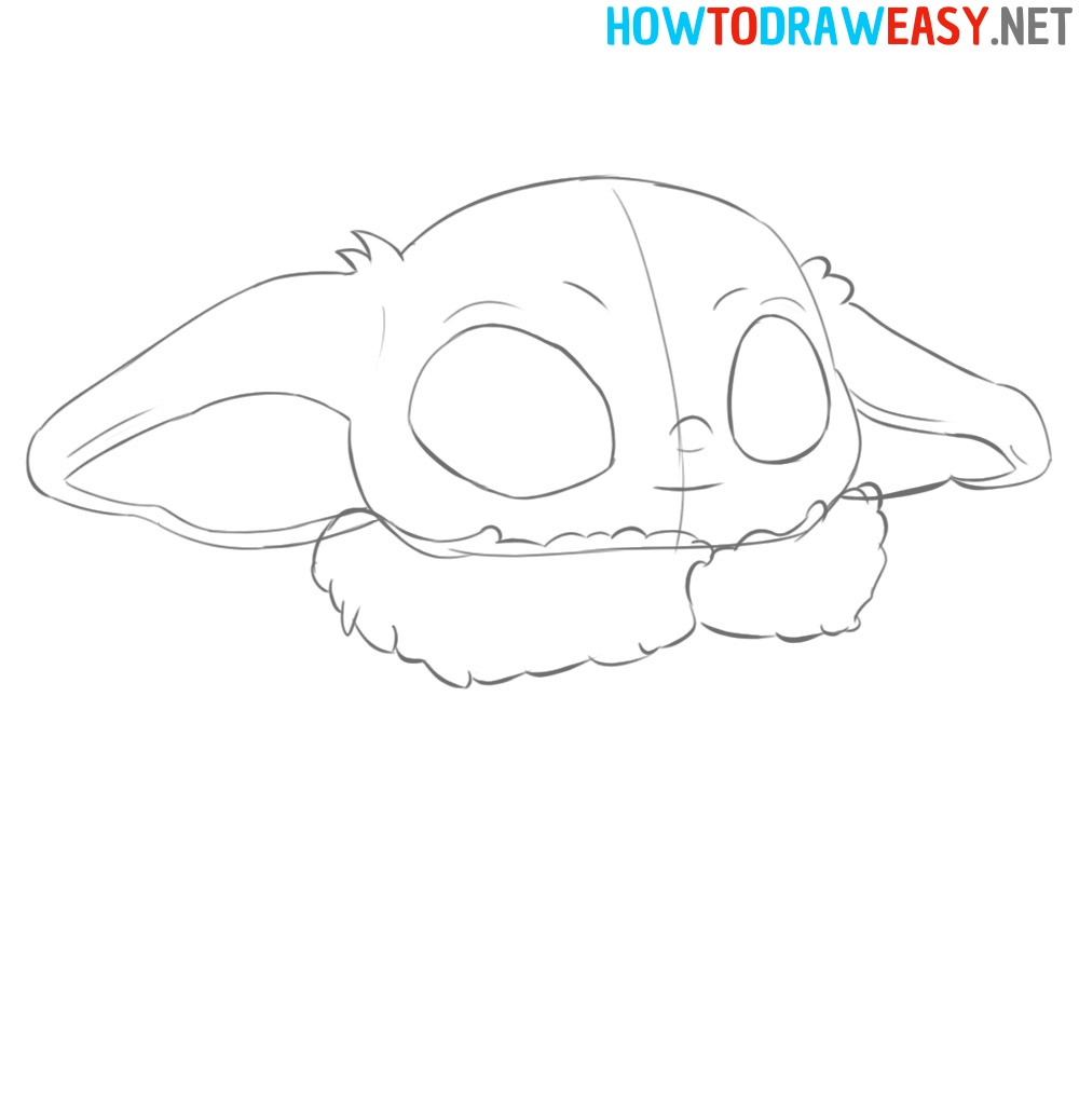 Baby Yoda Head Drawing