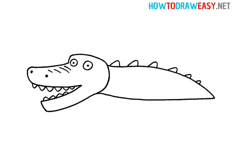 How to Draw a Crocodile for Kids - How to Draw Easy